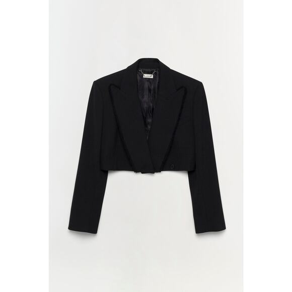 Simkhai Cassian Cropped Blazer in Black 6 - Picture 6 of 6